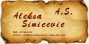Aleksa Simićević vizit kartica